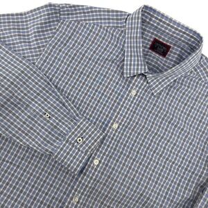 UNTUCKit Durif WF Men's XL Blue Plaid Wrinkle Free 100% Cotton Dress Shirt Prep